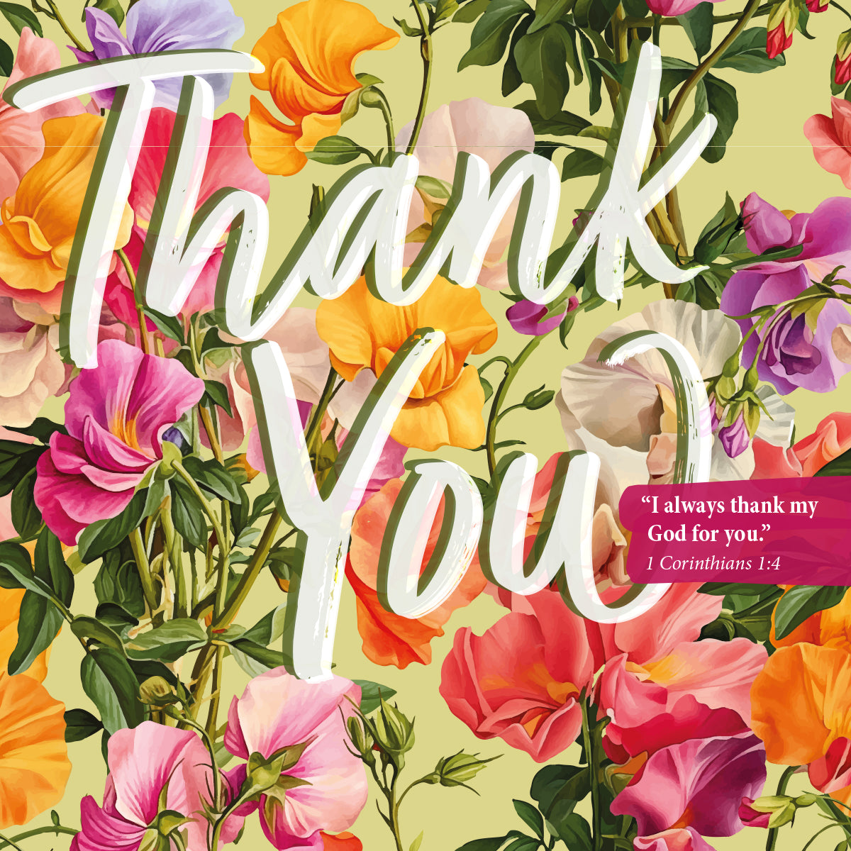 Thank You Card - Sweet Peas
