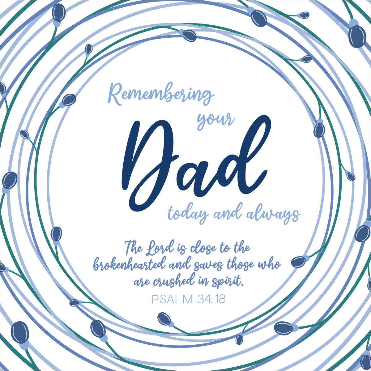 Sympathy (Loss of Dad) Card - Flowerbuds