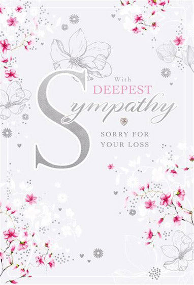 Sympathy Card - Silver & Pink - The Christian Gift Company
