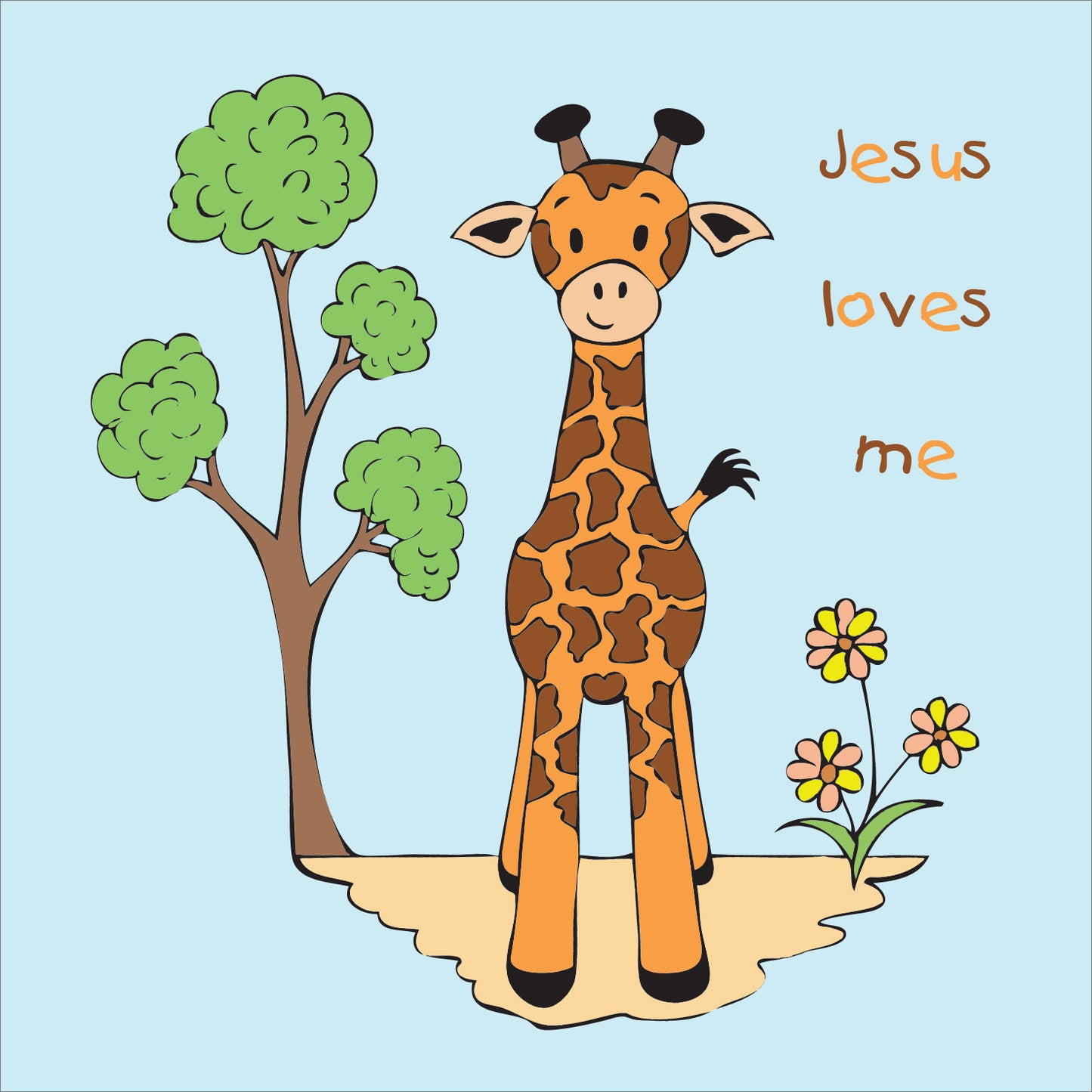 Mini Wall Plaque - Giraffe: Jesus loves me - The Christian Gift Company