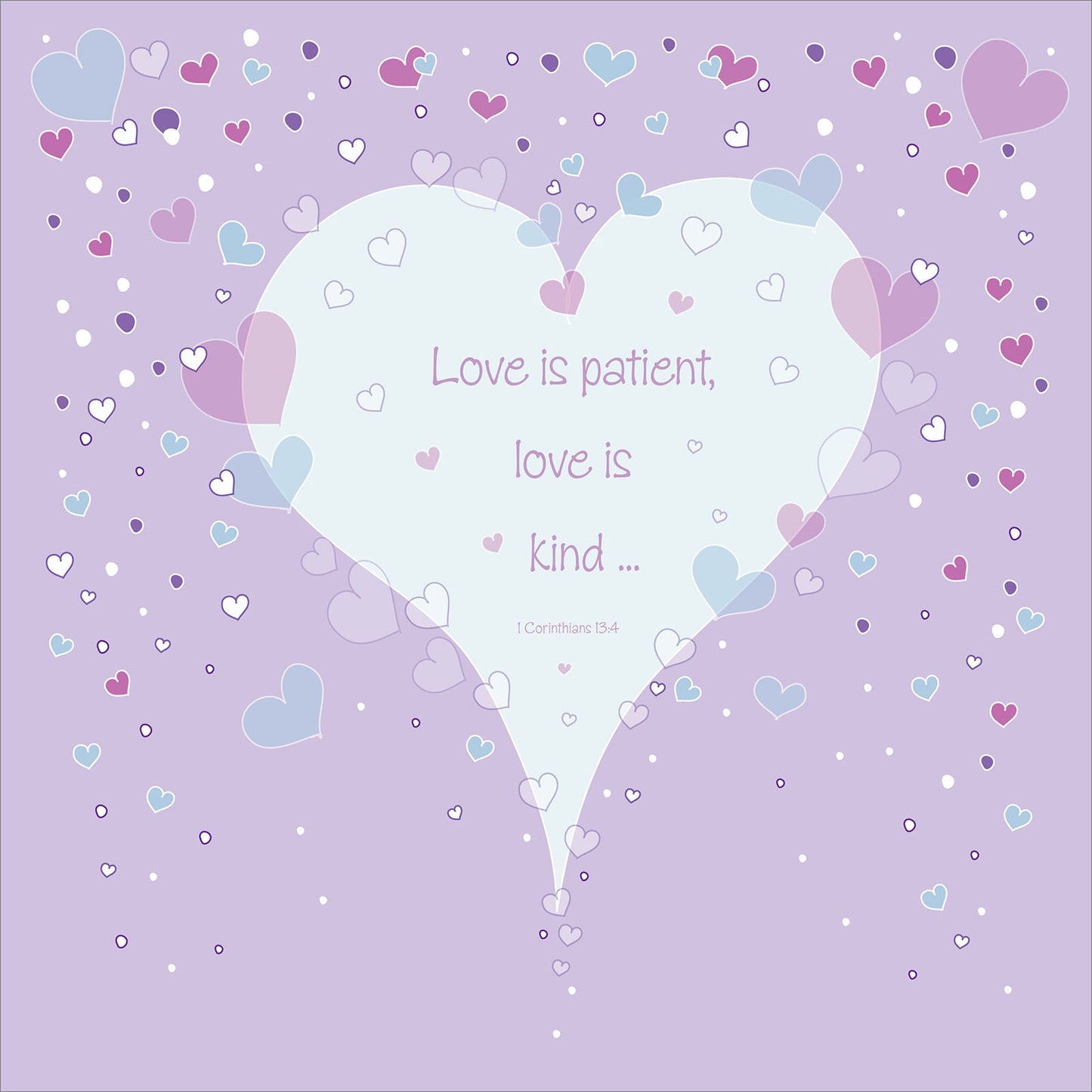 Square Wall Plaque - Hearts: 1 Corinthians 13:4 - The Christian Gift Company