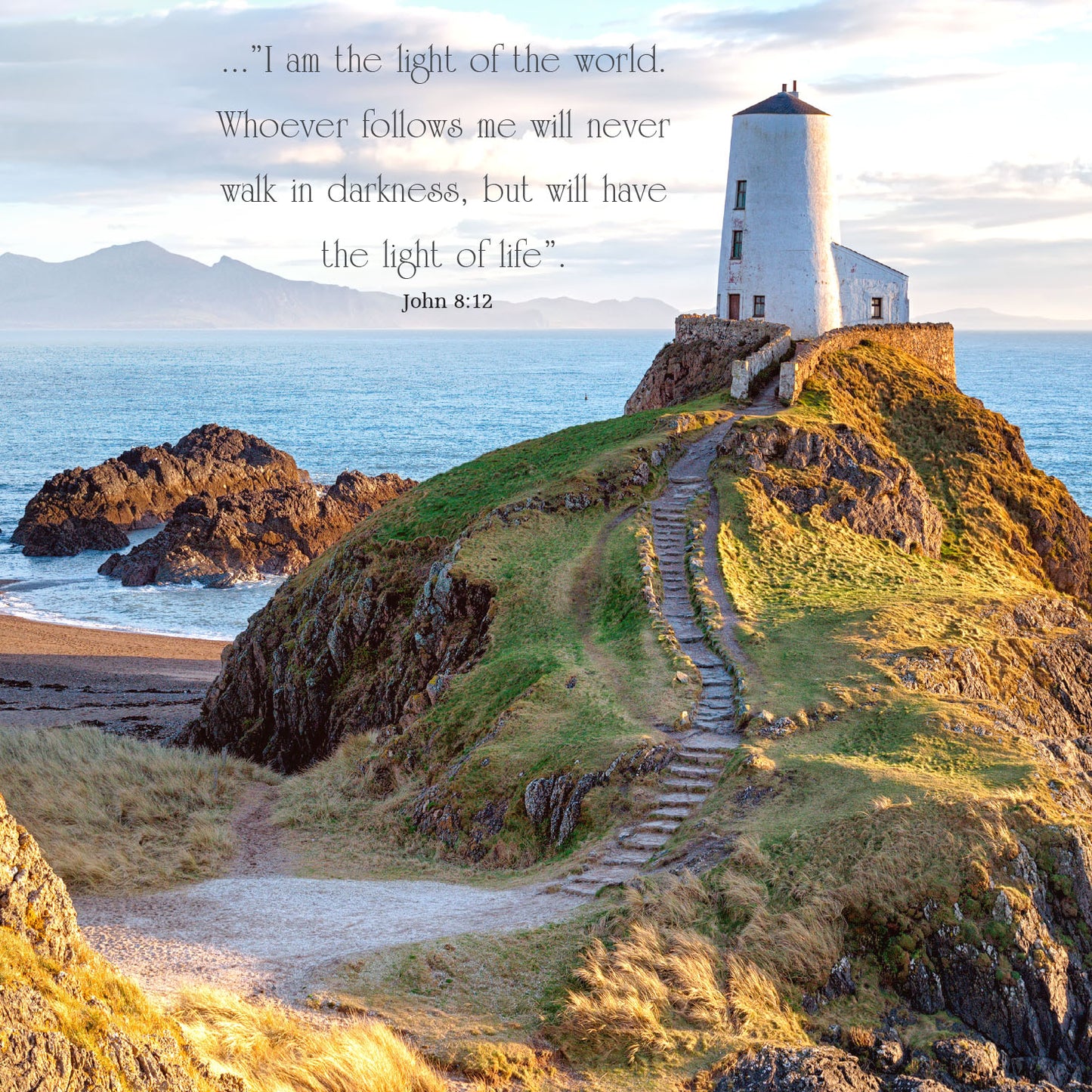 Mini Wall Plaque - Lighthouse: John 8:12 - The Christian Gift Company