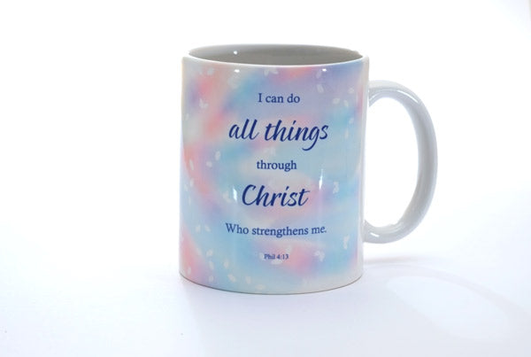 Ceramic Mug - Pastel Swirls: Philippians 4:13 - The Christian Gift Company