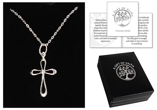 Sterling Silver Necklet/Open Cross - The Christian Gift Company