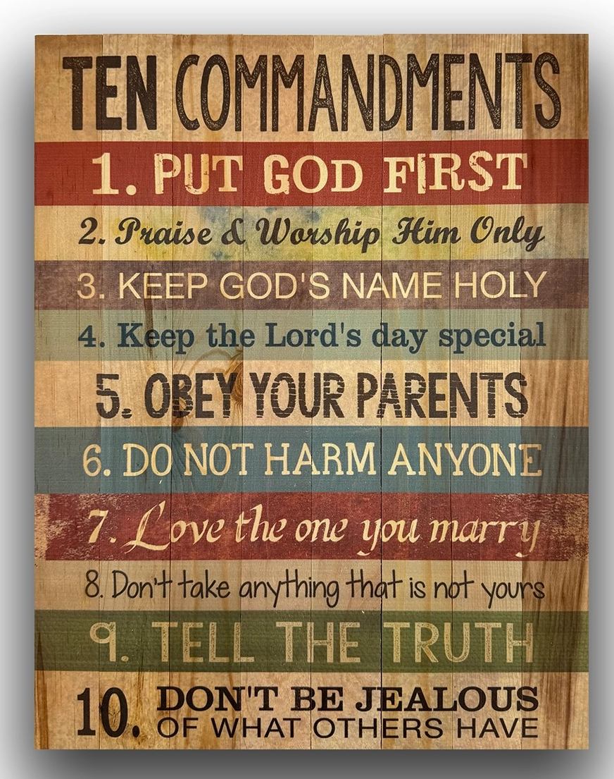 Ten Commandments Pallet Sign
