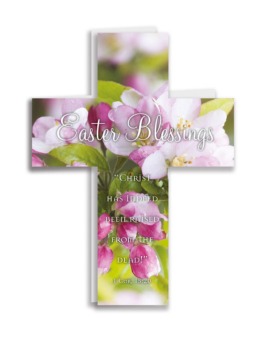 Easter Mini Crosses - Apple Blossom/1 Corinthians 15:20 (pack of 4) - The Christian Gift Company