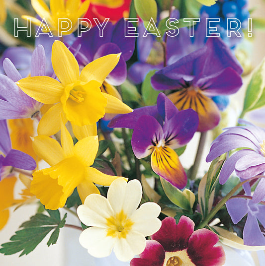 Easter Card - Daffodils and Pansies (pack of 5) - The Christian Gift Company