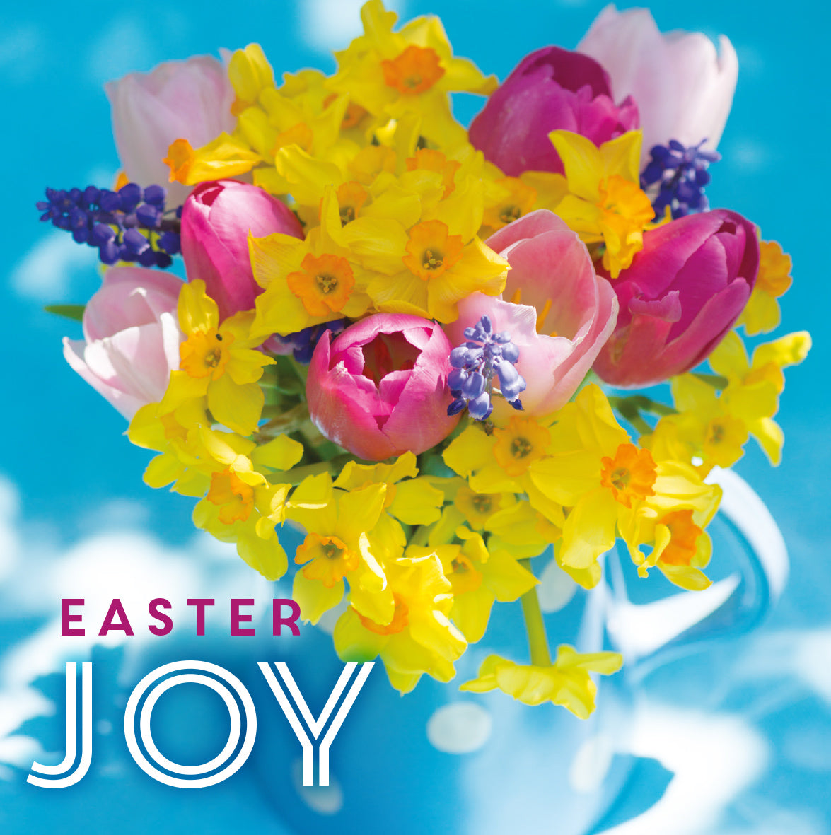 Easter Card - Bouquet in Blue Jug (pack of 5)