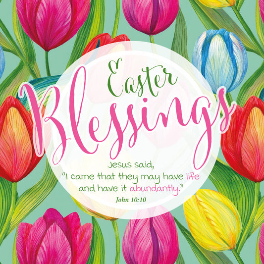 Mini Easter Cards - Easter Blessings/Tulips (pack of 5) - The Christian Gift Company