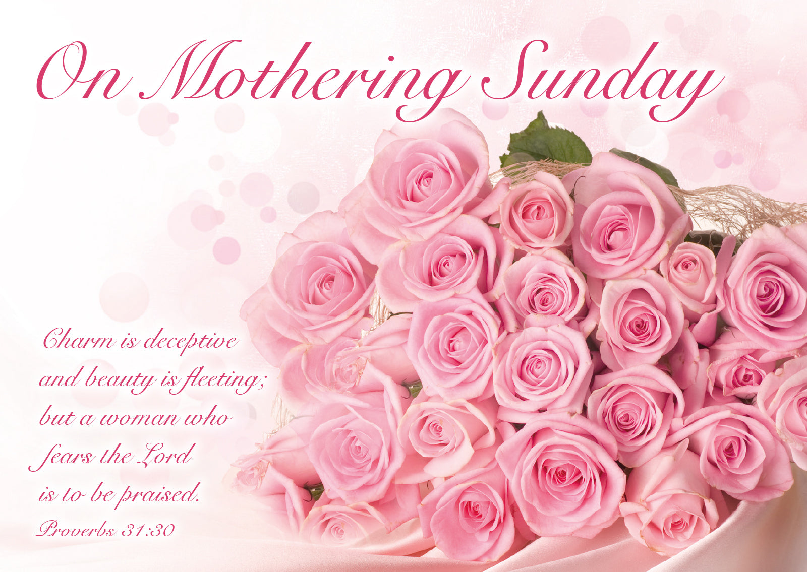 Mothering Sunday Postcards - Roses (pack of 24) - The Christian Gift Company