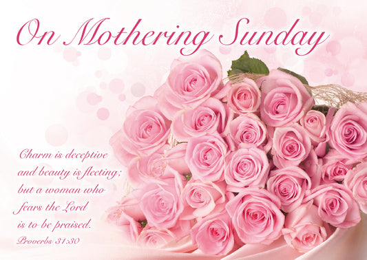 Mothering Sunday Postcards - Roses (pack of 24) - The Christian Gift Company