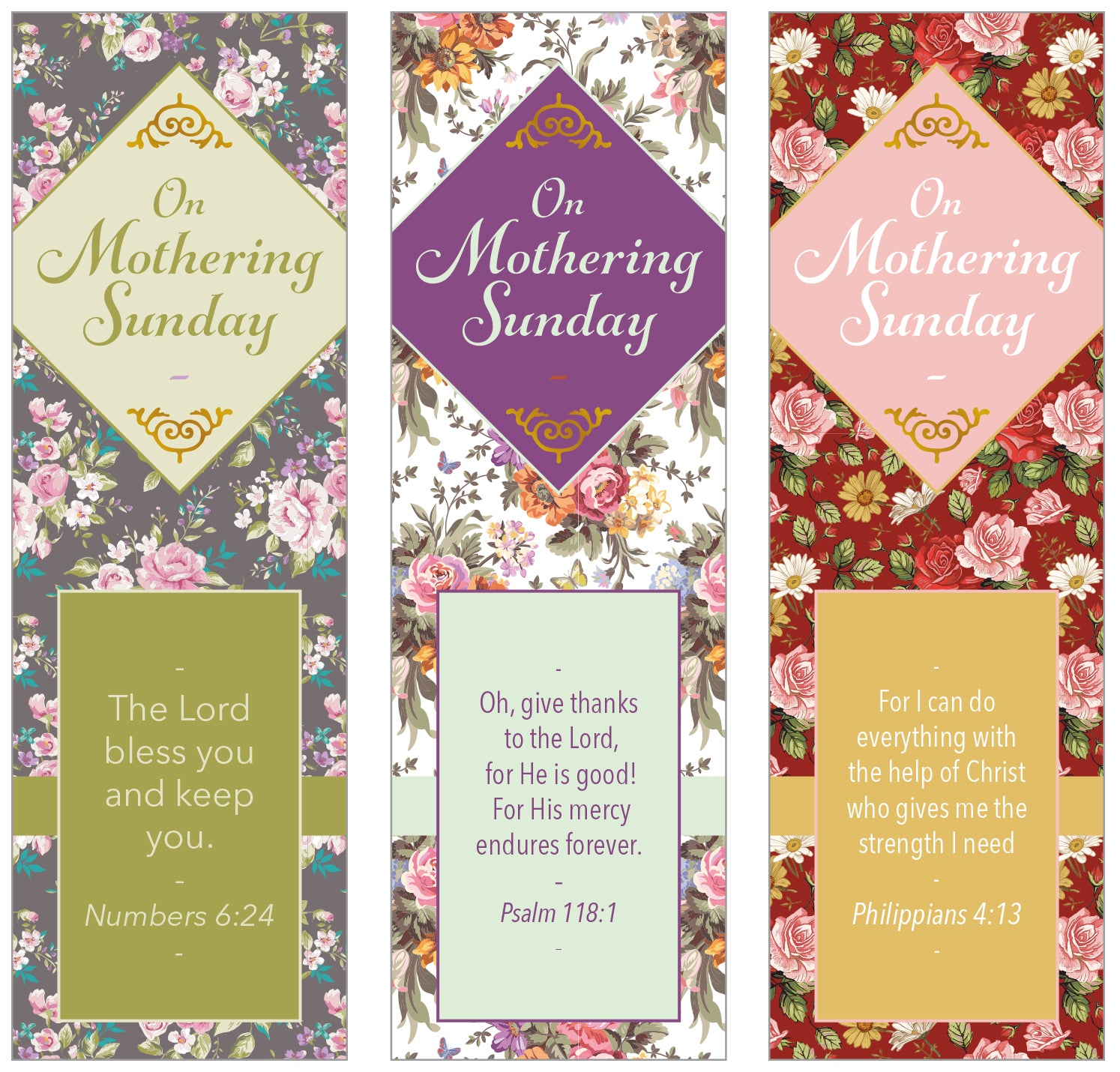 Mothering Sunday Bookmarks - Vintage Floral (pack of 36) - The Christian Gift Company