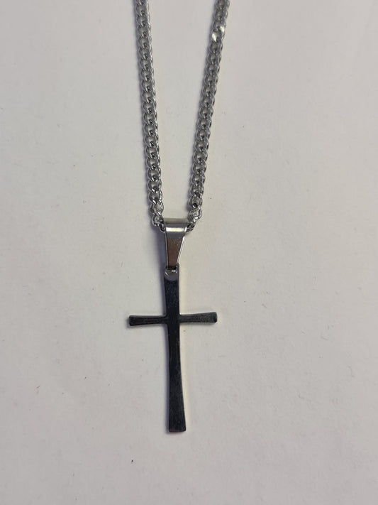 Slim Plain Cross Stainless Steel (18") - The Christian Gift Company