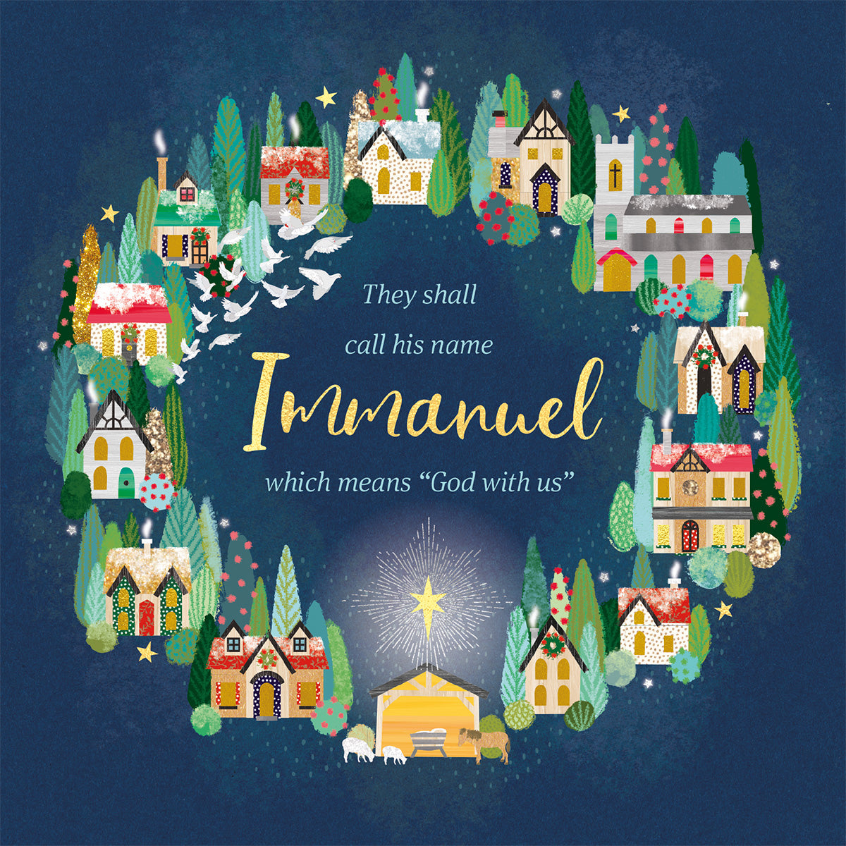 Compassion Christmas Card: Immanuel/Town (pack of 10) - The Christian Gift Company