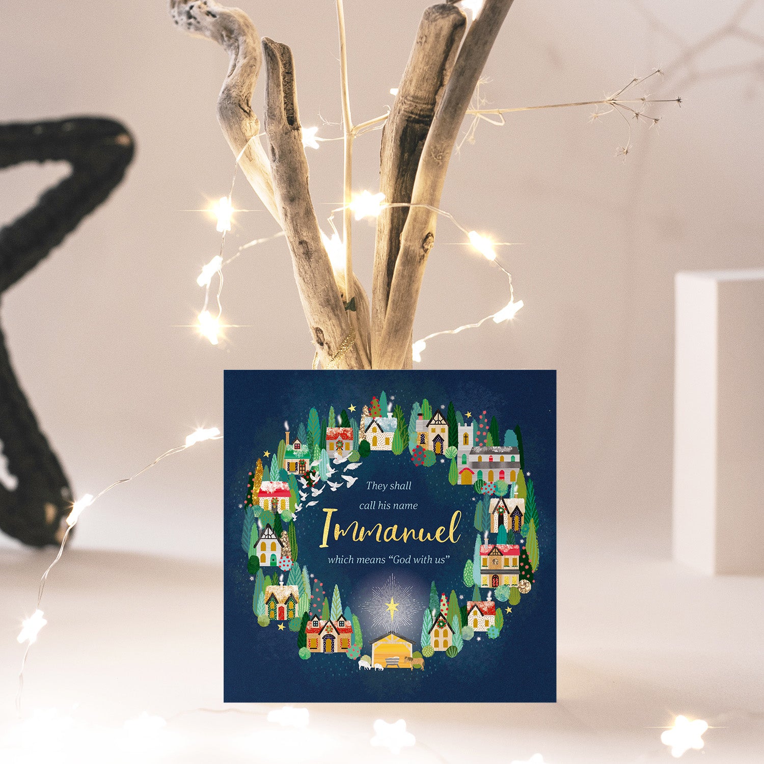 Compassion Christmas Card: Immanuel/Town (pack of 10) - The Christian Gift Company