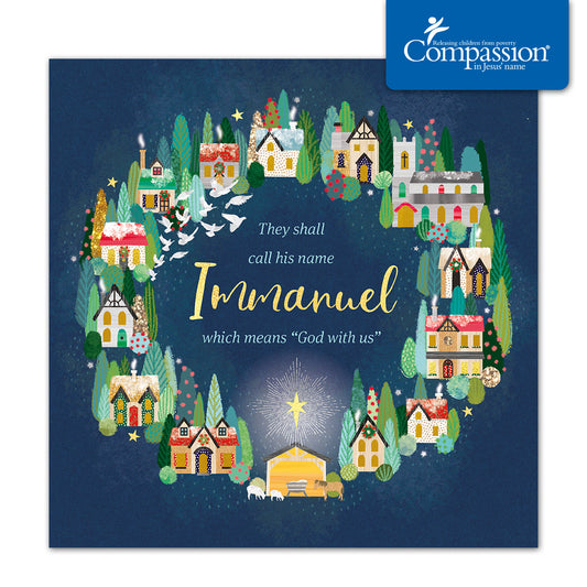 Compassion Christmas Card: Immanuel/Town (pack of 10) - The Christian Gift Company