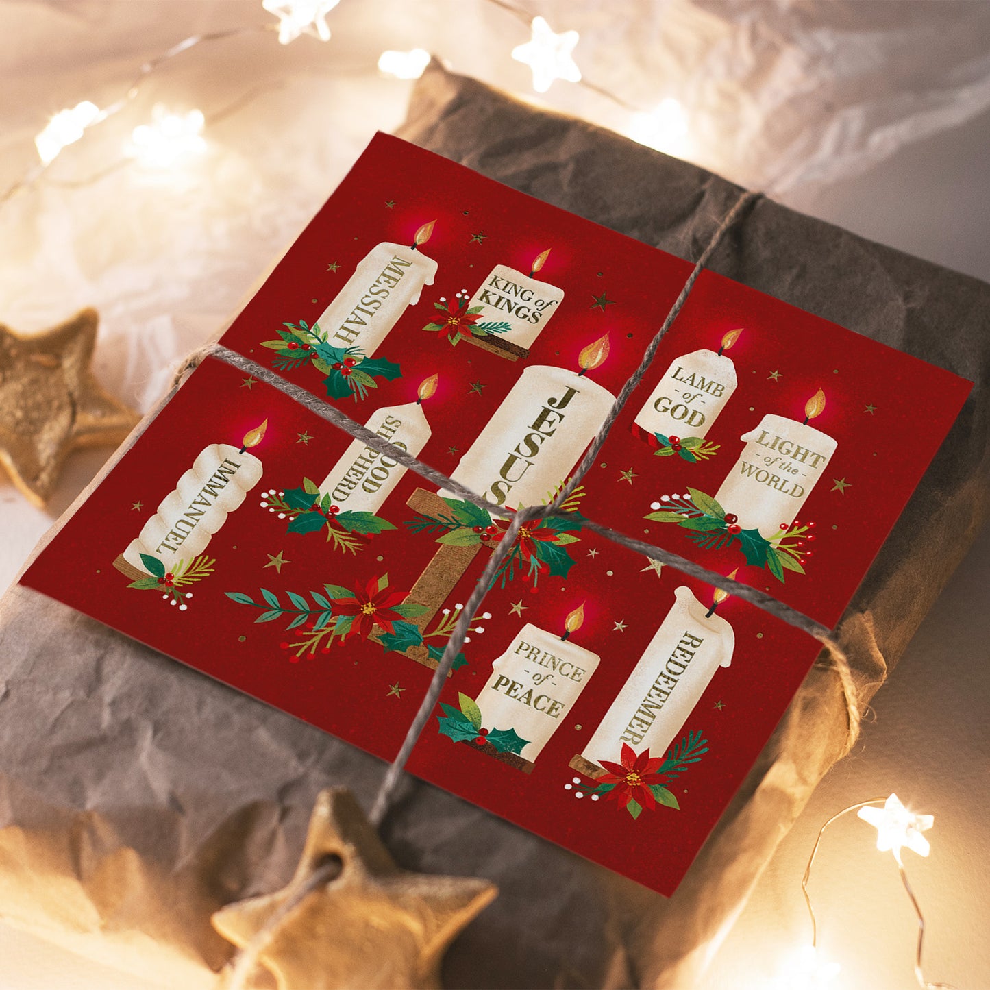 Compassion Christmas Card: Names/Candles (pack of 10) - The Christian Gift Company