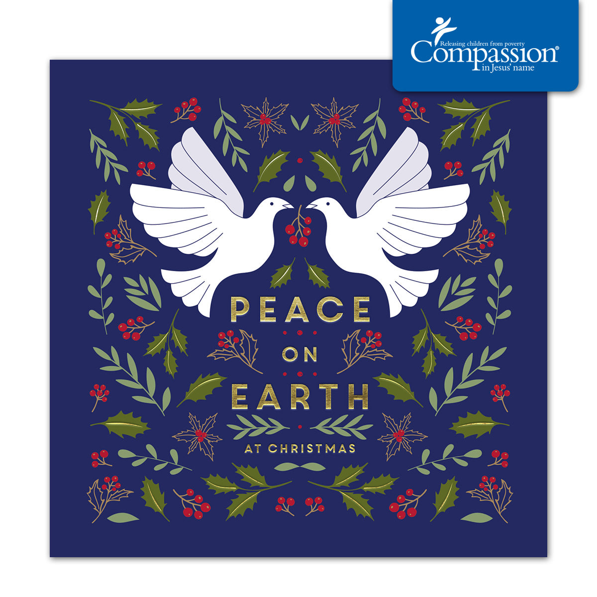 Compassion Christmas Card: Peace Doves (pack of 10) - The Christian Gift Company