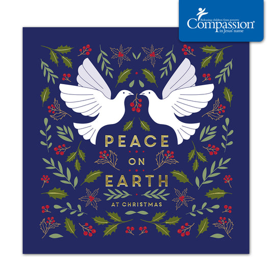 Compassion Christmas Card: Peace Doves (pack of 10) - The Christian Gift Company