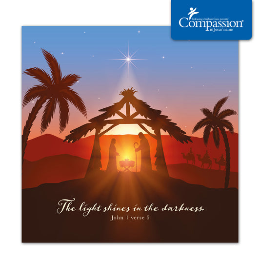 Compassion Christmas Card: Stable Scene (pack of 10) - The Christian Gift Company