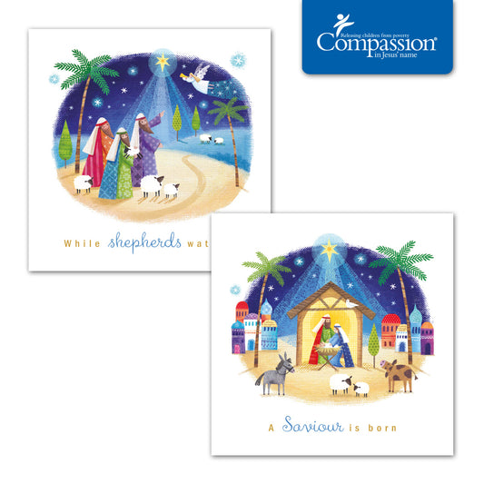 Compassion Christmas Cards: Nativity (pack of 16) - The Christian Gift Company
