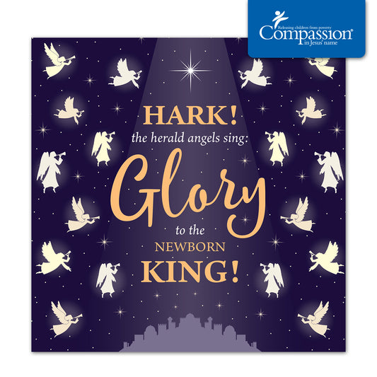 Compassion Christmas Card: Herald Angels (pack of 10) - The Christian Gift Company