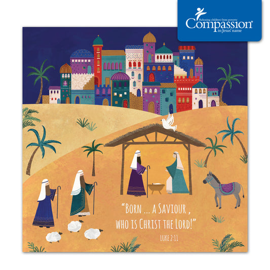 Compassion Christmas Card: A Saviour Is Born (pack of 10) - The Christian Gift Company