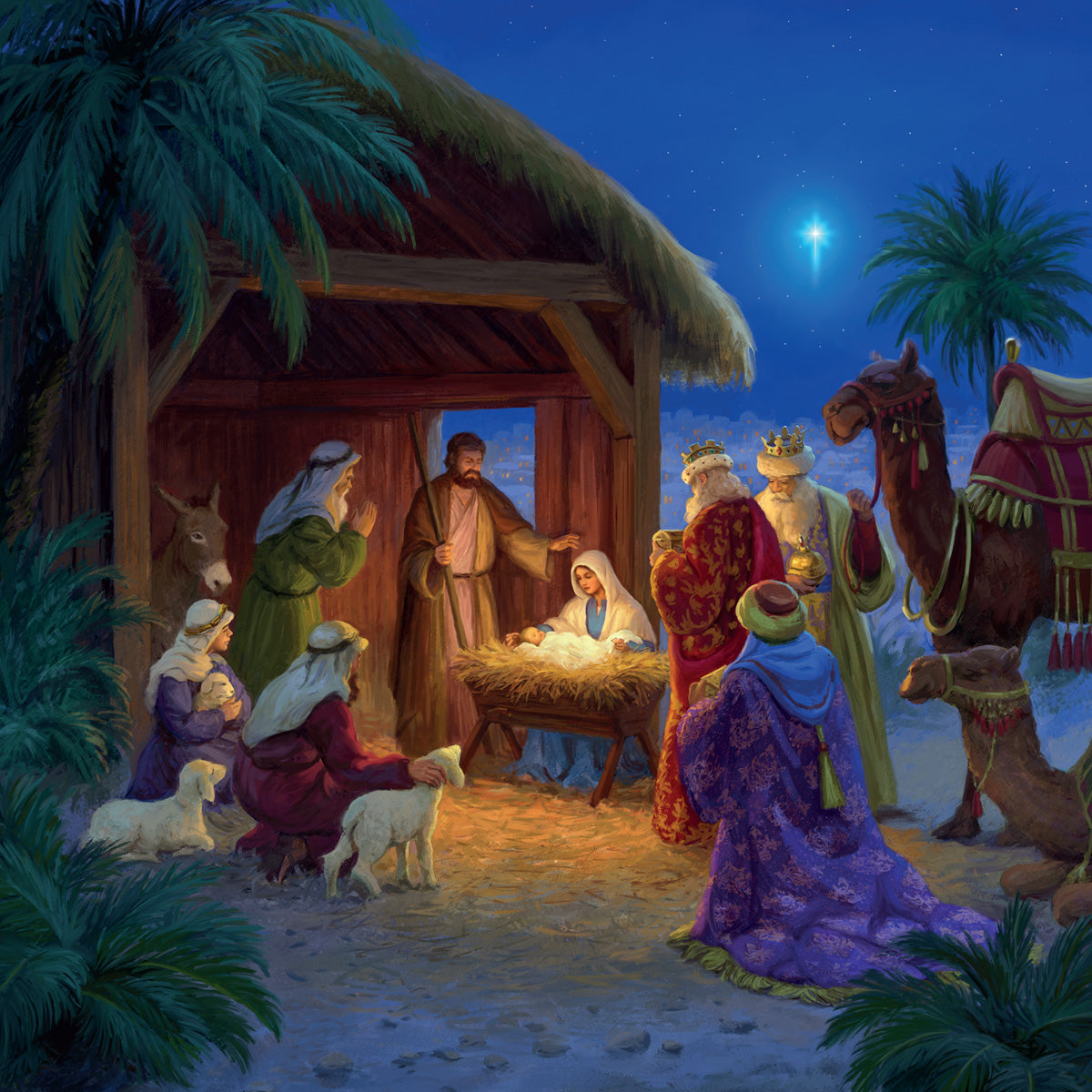 Compassion Christmas Card: Stable Scene (pack of 10) - The Christian Gift Company