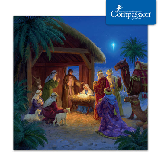 Compassion Christmas Card: Stable Scene (pack of 10) - The Christian Gift Company