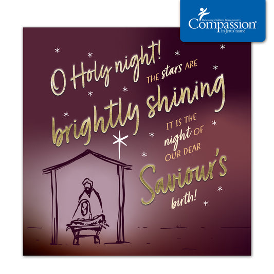 Compassion Christmas Card: Brightly Shining (pack of 10) - The Christian Gift Company