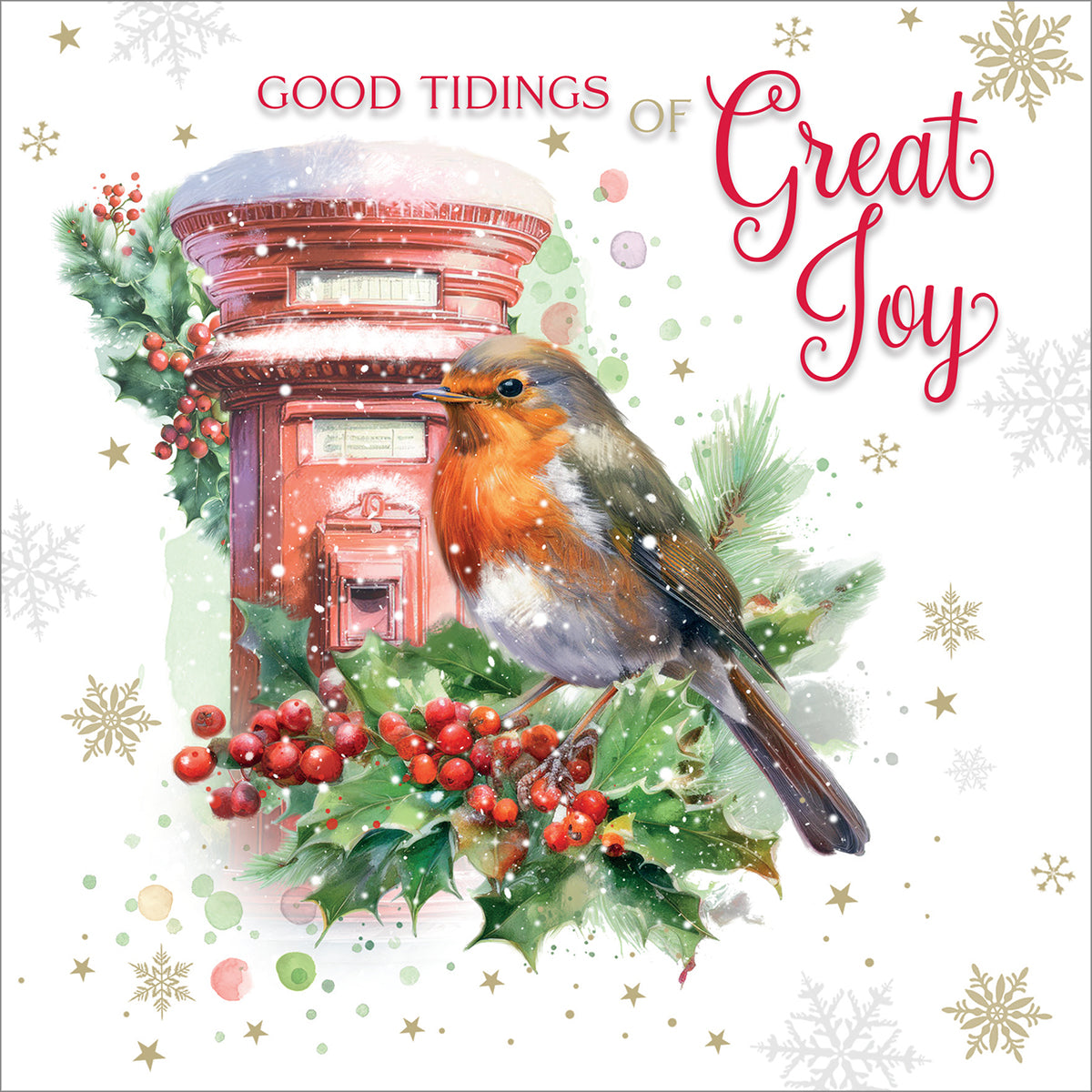 Compassion Christmas Card: Robin On Postbox (pack of 10) - The Christian Gift Company