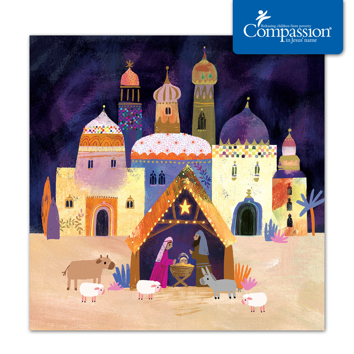 Compassion Christmas Card: Nativity (pack of 10) - The Christian Gift Company
