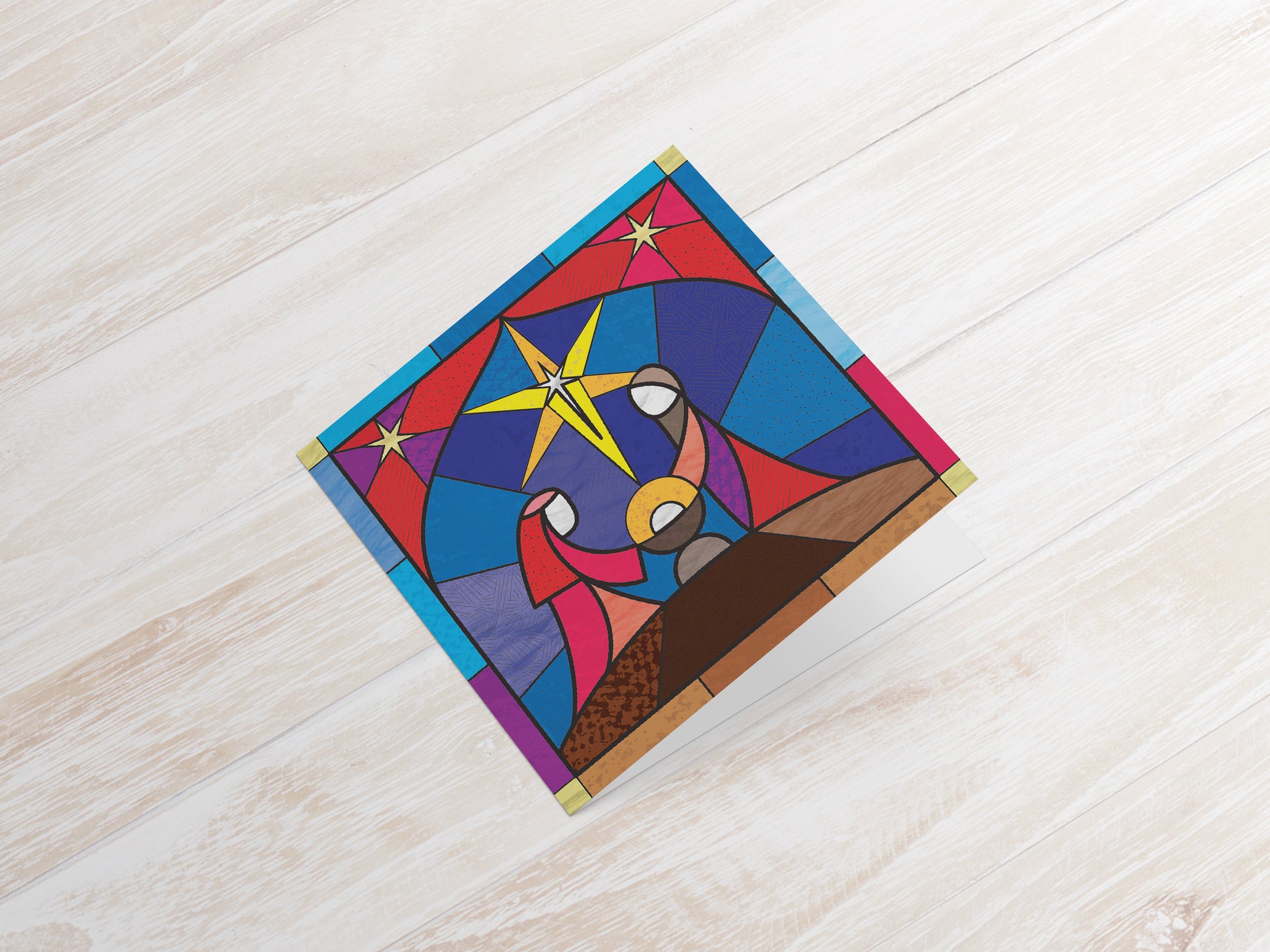 Compassion Christmas Card: Stained Glass (pack of 10) - The Christian Gift Company