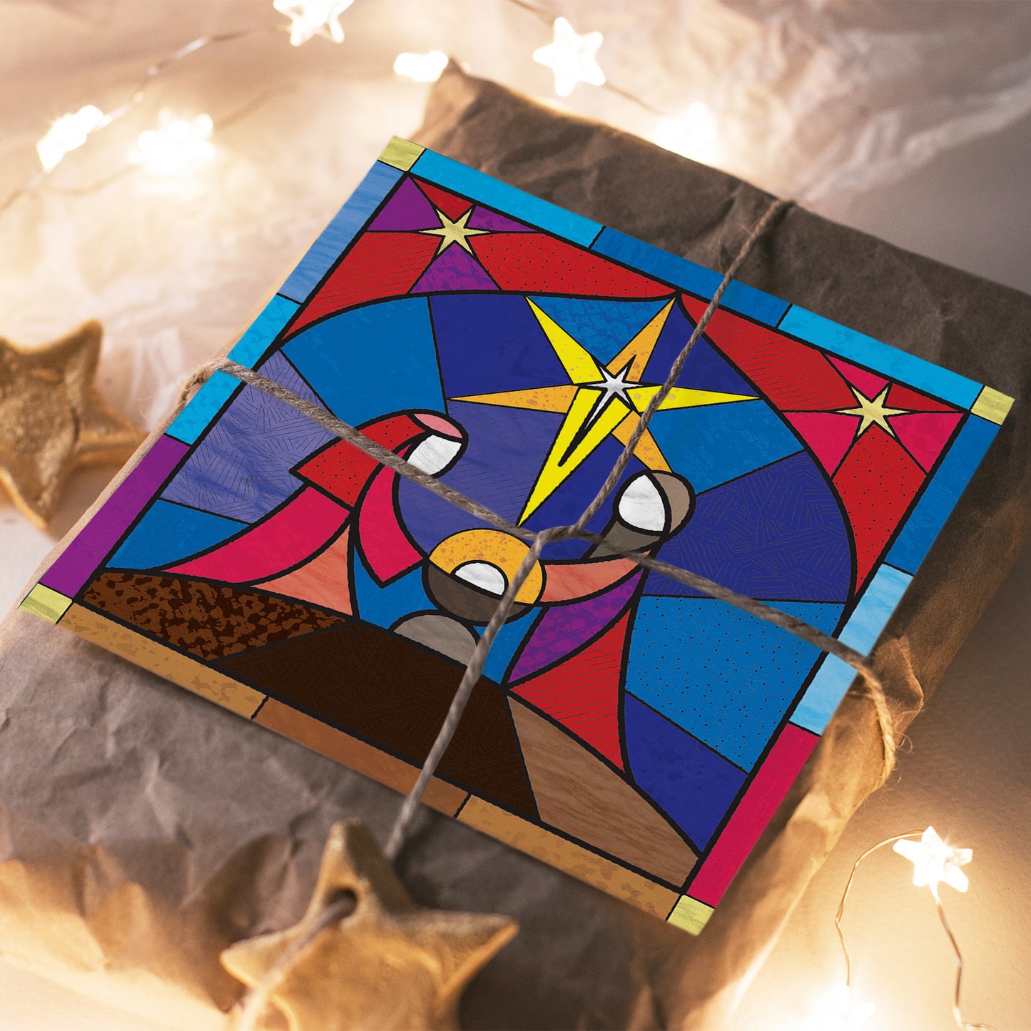 Compassion Christmas Card: Stained Glass (pack of 10) - The Christian Gift Company