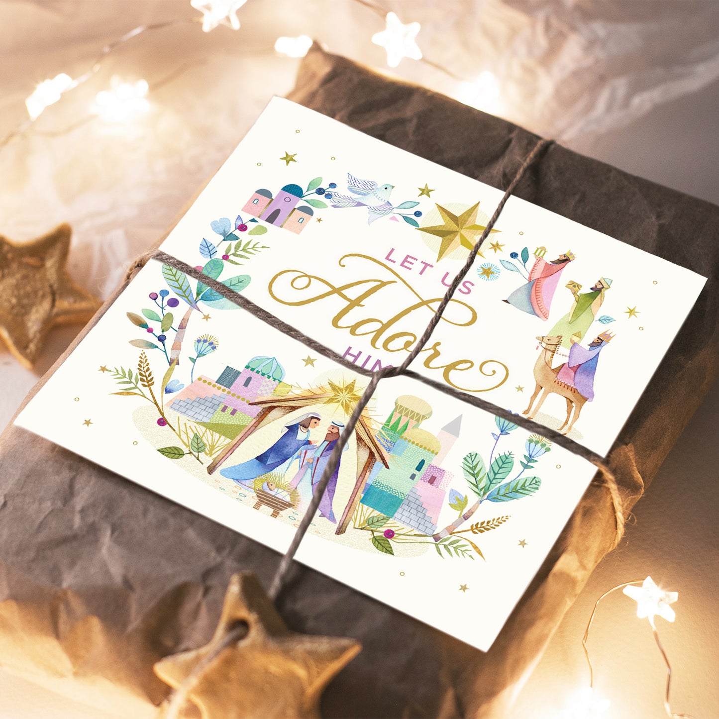 Compassion Christmas Card: Let Us Adore Him (pack of 10) - The Christian Gift Company