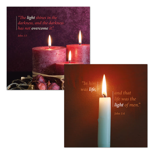 Christmas Card Pack - Candles (16 cards) - The Christian Gift Company