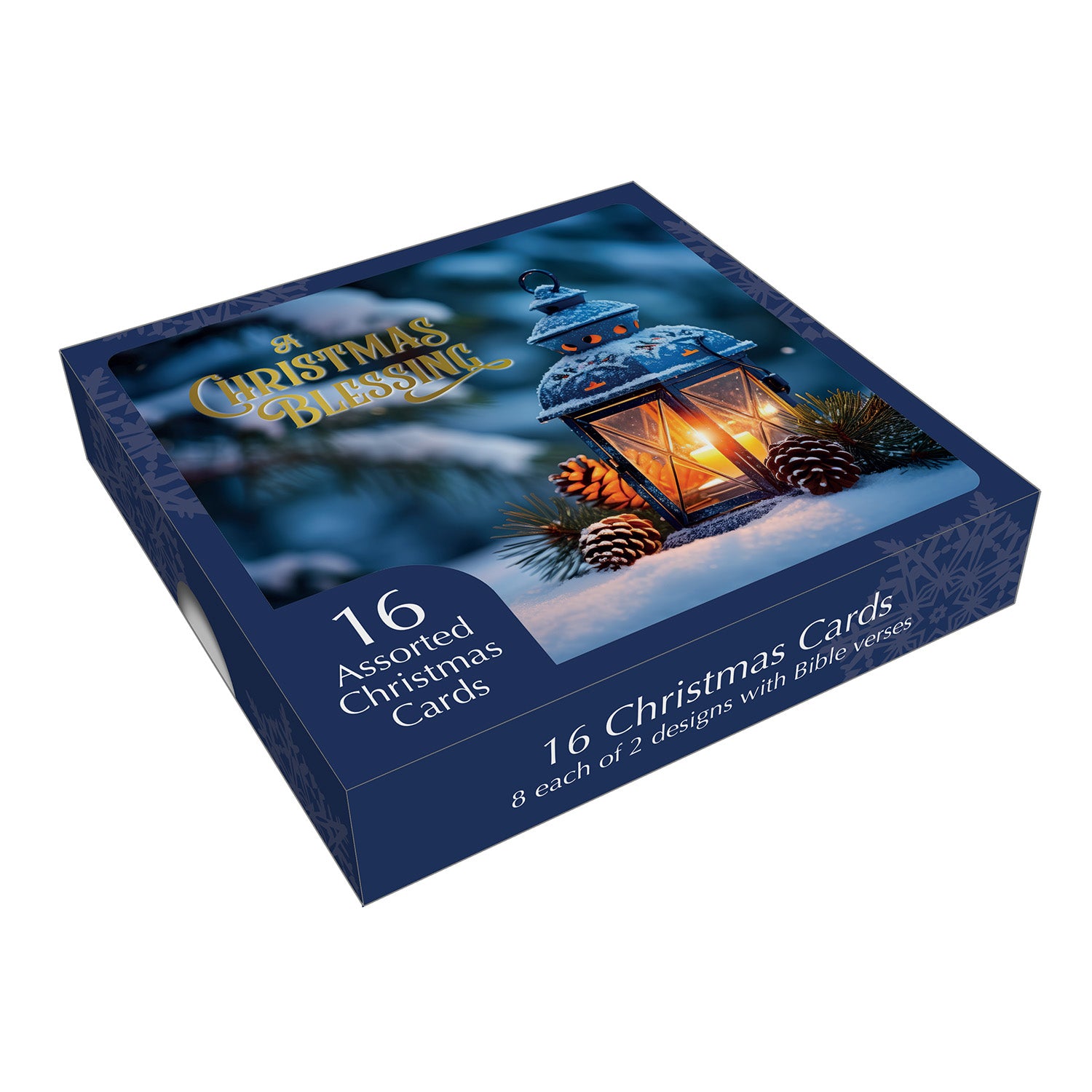 Christmas Card Box - Lanterns (16 cards) - The Christian Gift Company