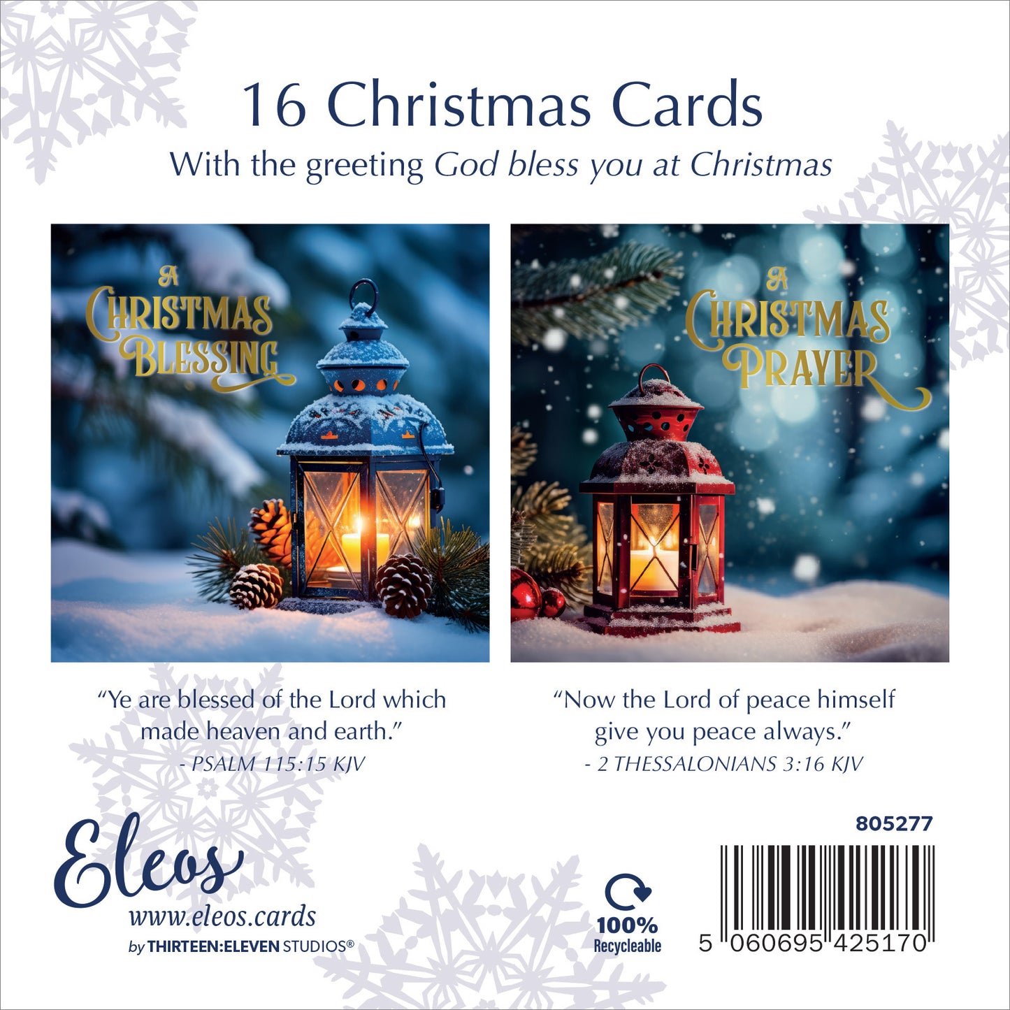 Christmas Card Box - Lanterns (16 cards) - The Christian Gift Company