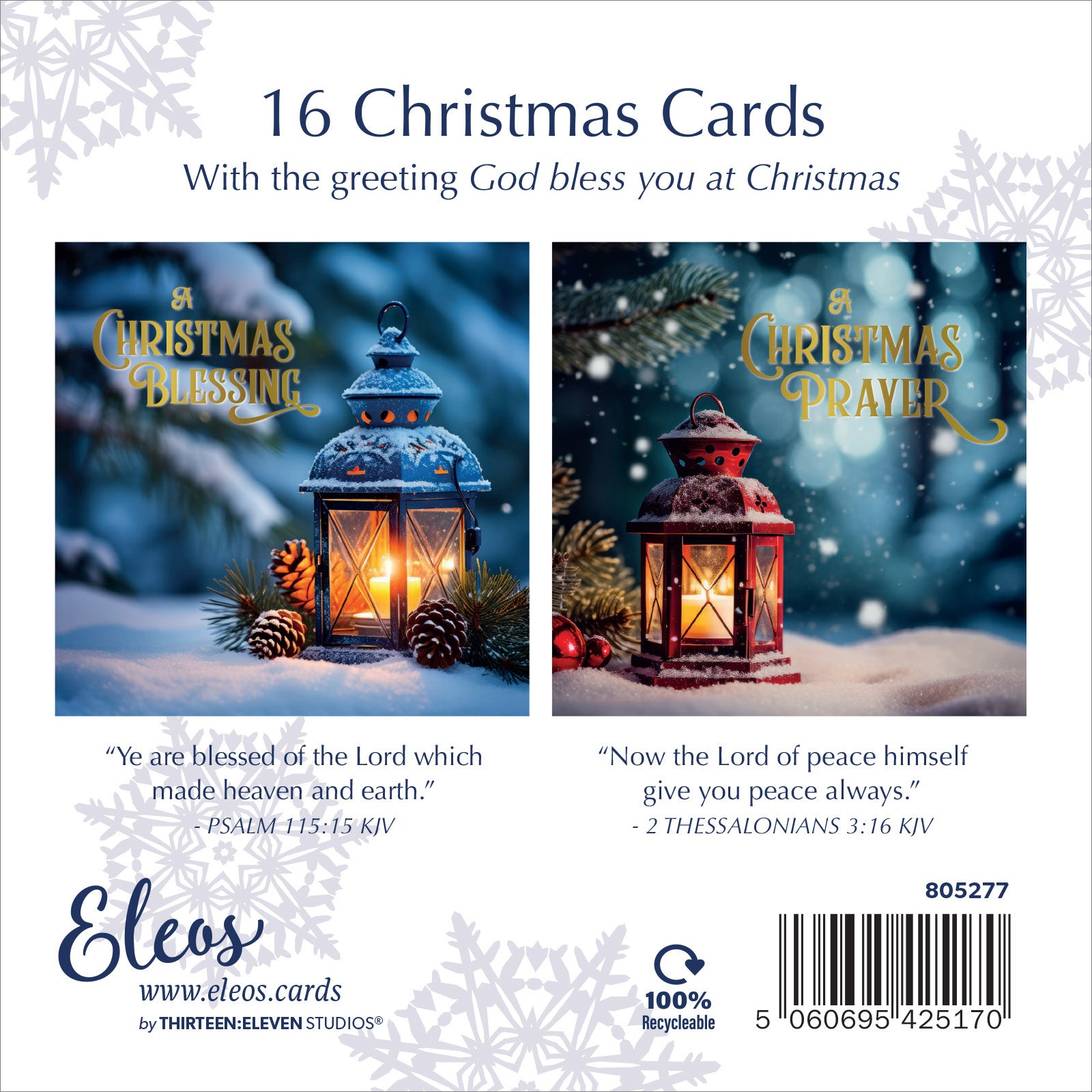 Christmas Card Box - Lanterns (16 cards) - The Christian Gift Company