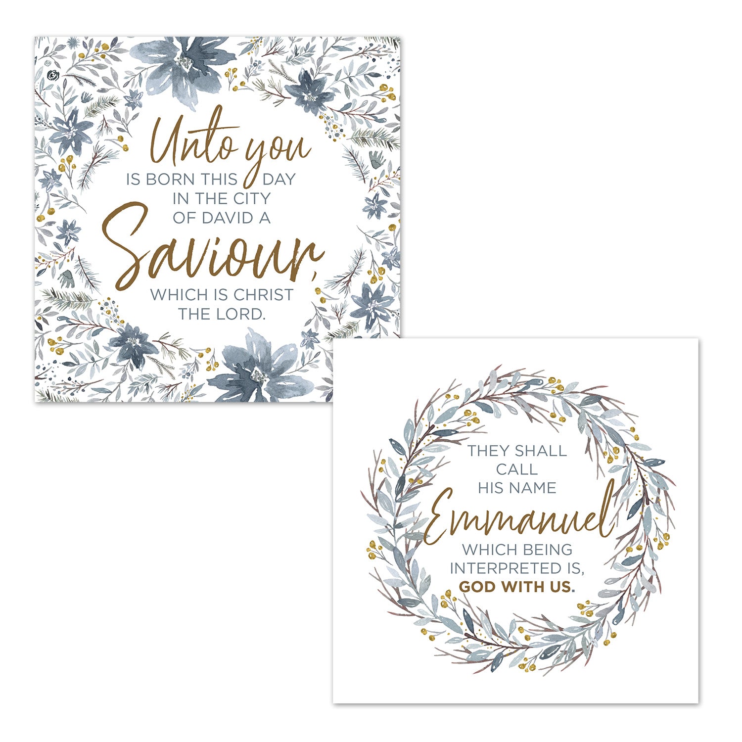 Christmas Card Box - Winter Wreaths (16 cards) - The Christian Gift Company