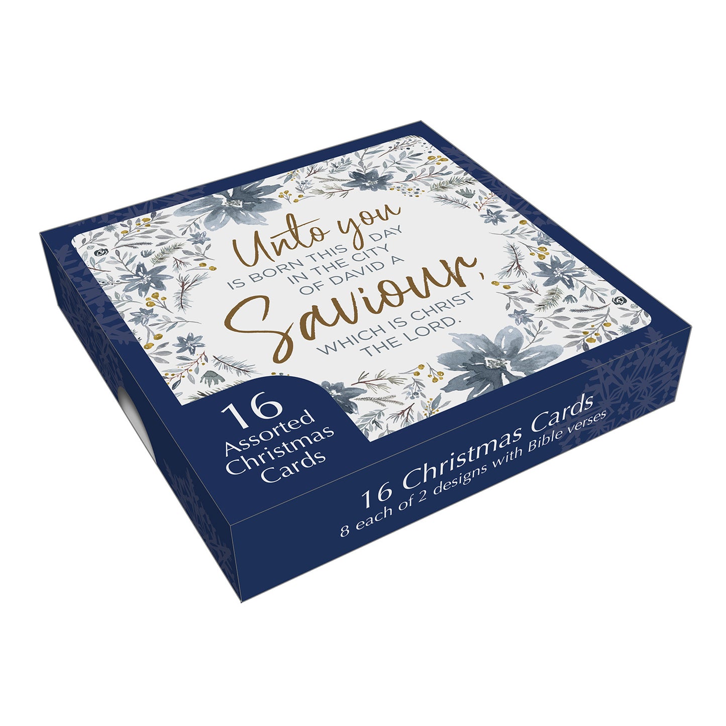 Christmas Card Box - Winter Wreaths (16 cards) - The Christian Gift Company