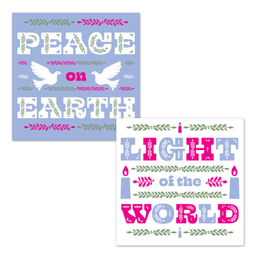 Christmas Card Box - Peace/Light (16 cards) - The Christian Gift Company