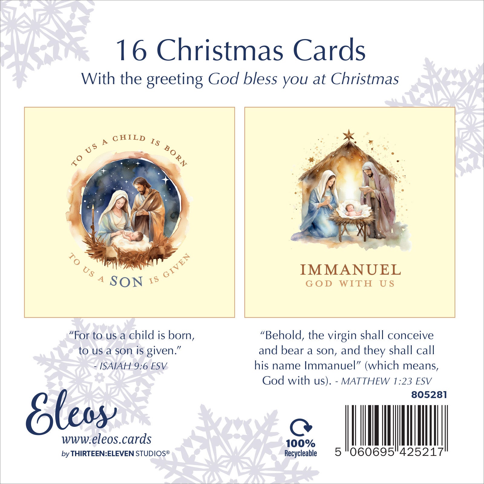 Christmas Card Box - Immanuel (16 cards) - The Christian Gift Company