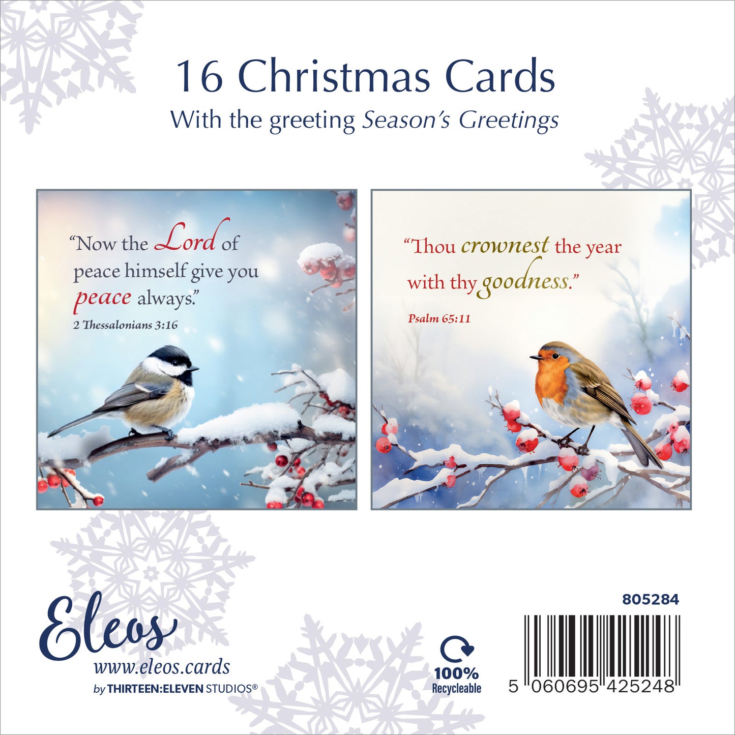 Christmas Card Box - Winter Birds (16 cards) - The Christian Gift Company