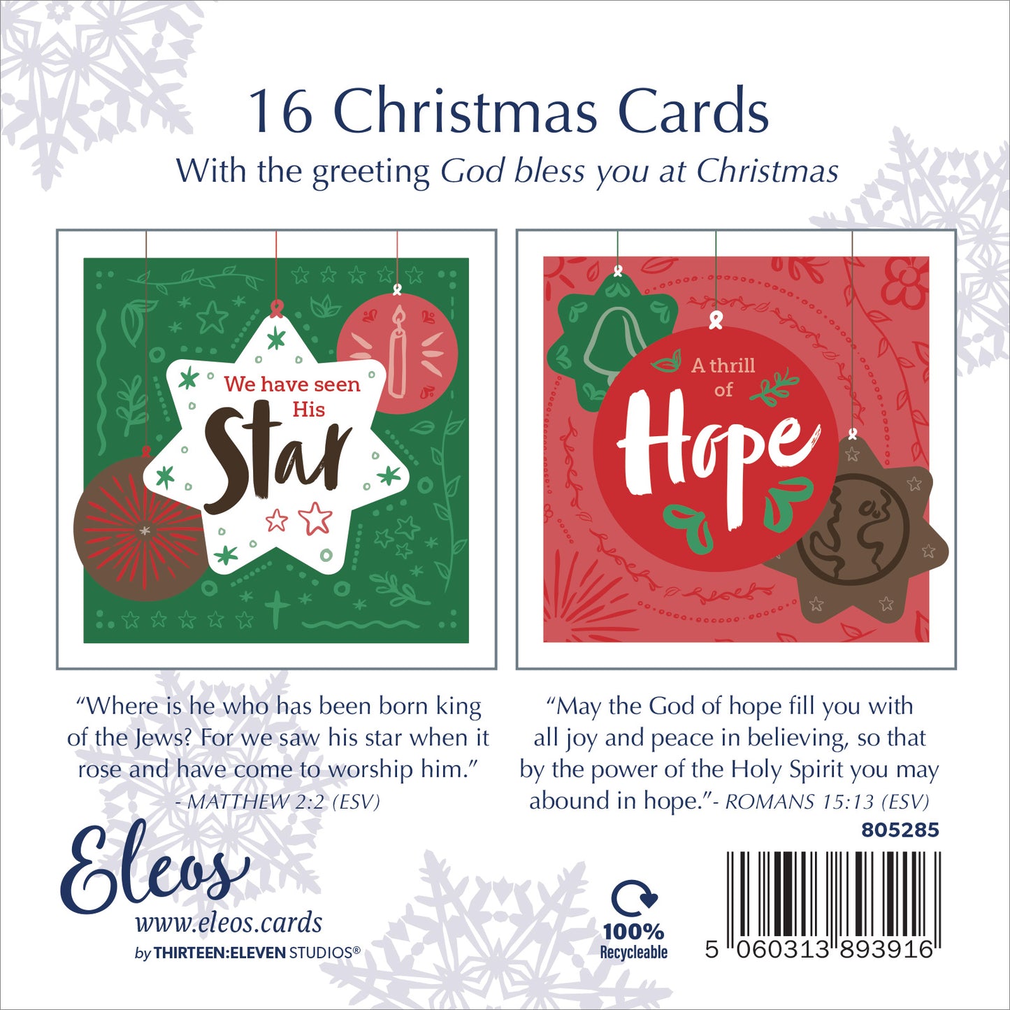 Christmas Card Box - Hope/Star (16 cards) - The Christian Gift Company