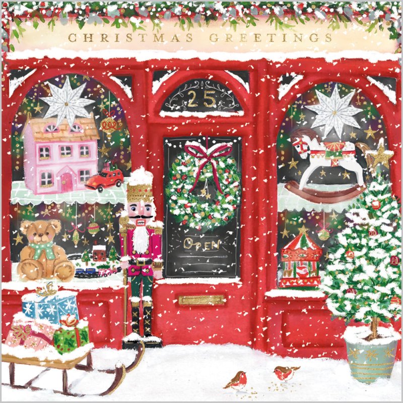 Charity Christmas Card: Christmas Toyshop (pack of 4) - The Christian Gift Company