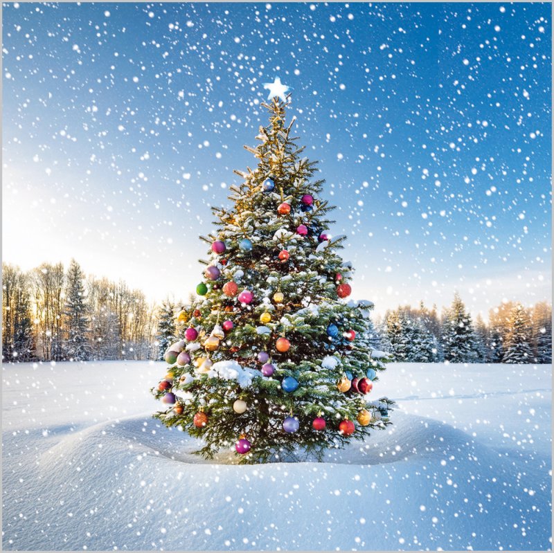 Charity Christmas Card: Christmas Tree Photo (pack of 4) - The Christian Gift Company