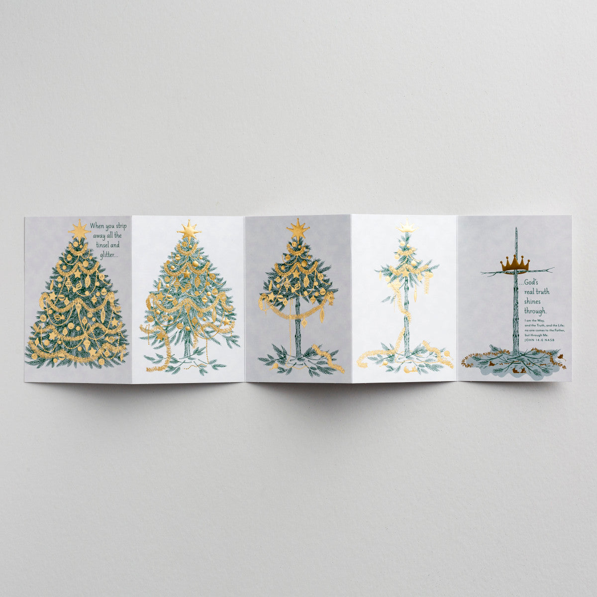Special Edition 5-panel Christmas Cards - Tree to Cross (18 cards) - The Christian Gift Company