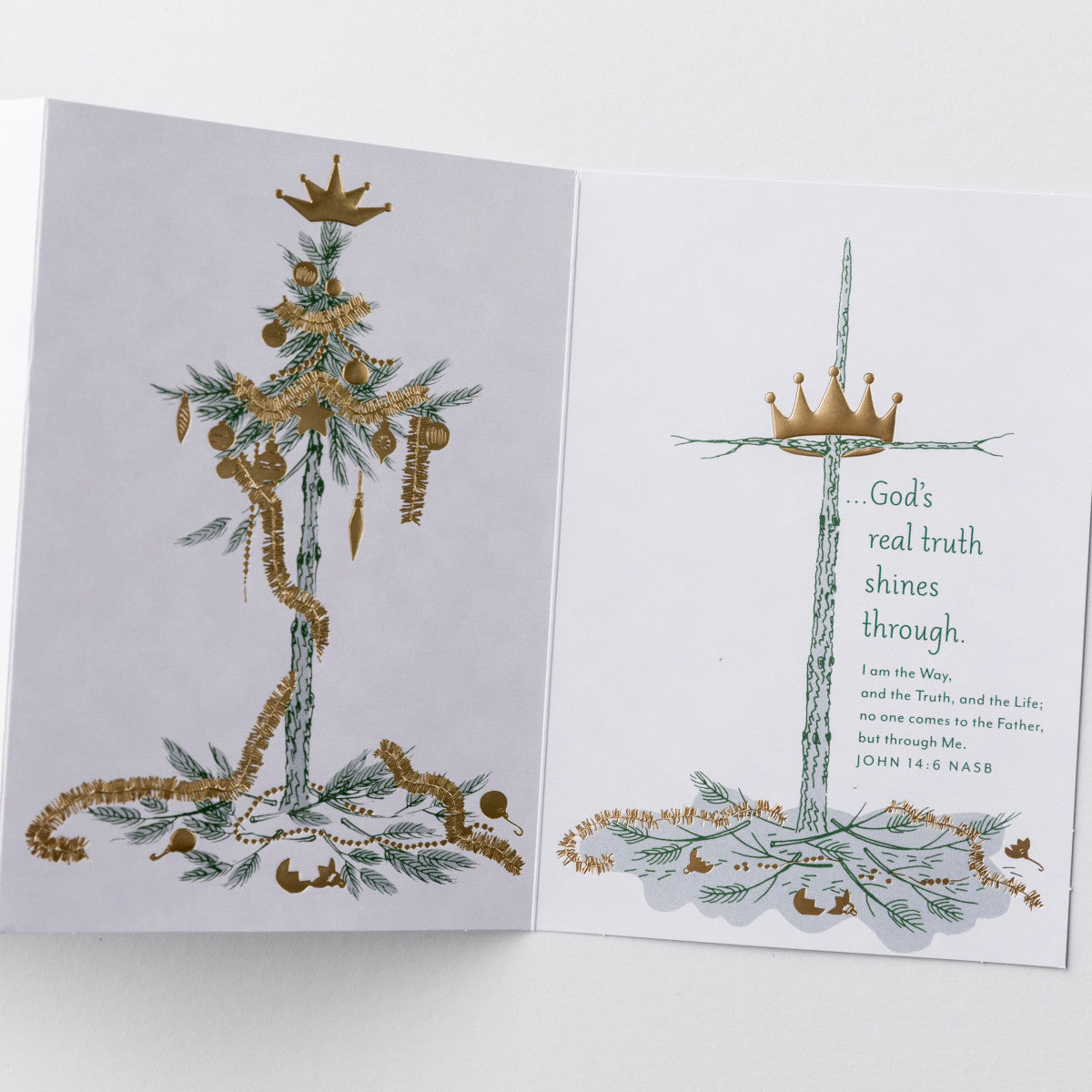 Special Edition 5-panel Christmas Cards - Tree to Cross (18 cards) - The Christian Gift Company