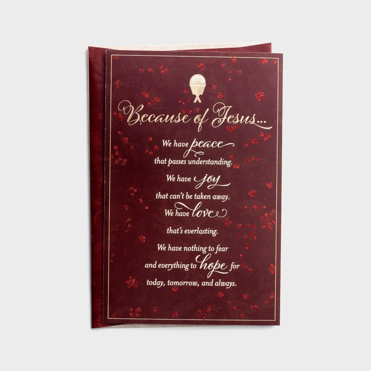 Premium Christmas Card Box - Because of Jesus (18 cards) - The Christian Gift Company